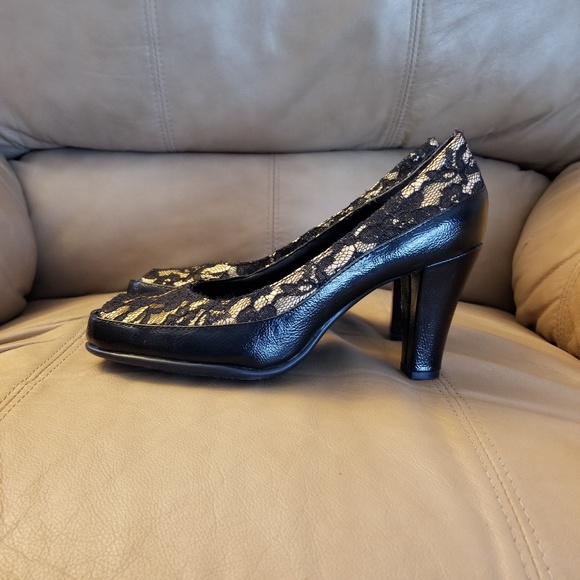 A2 By Aerosoles Shoes - A2 By Aerosoles Patent Leather Lace Peep Toe Heel
